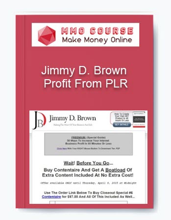 Jimmy D. Brown – Profit From PLR