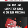 Find Juicy Low Competition Topics No One Else Ranks For