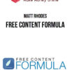 Matt Rhodes – Free Content Formula