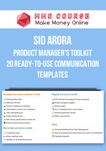 Sid Arora – Product Manager's Toolkit: 20 Ready-to-use Communication Templates