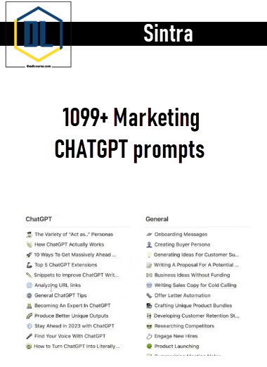 Sintra – 1099+ Marketing CHATGPT prompts